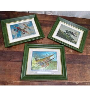 Vintage Foil Etch Art Prints World War I Era Aircrafts & Biplane By John Berkey